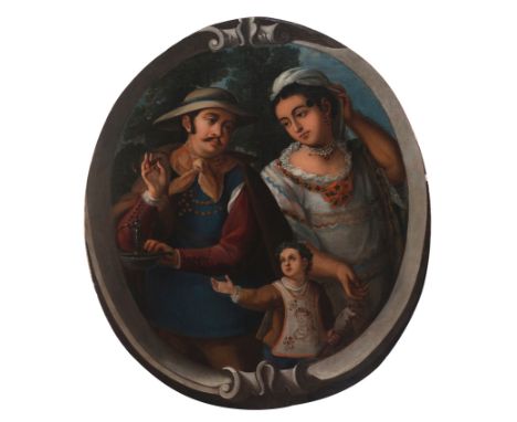 Attributed to&nbsp;Miguel Cabrera (Antequera de Oaxaca, Mexico, 1715 / 1720 - Mexico, 1768)"Casta"Oil on canvas.&nbsp;82 x 72