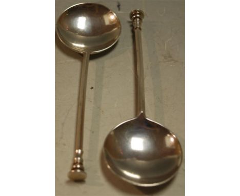A pair of mid 20th century silver seal top annointing spoons