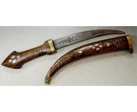 A Far Eastern kukri knife with scabbard