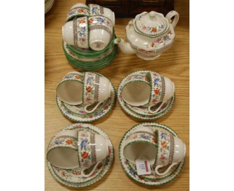 A Copeland Spode twelve place setting part tea service in the Chinese Rose pattern