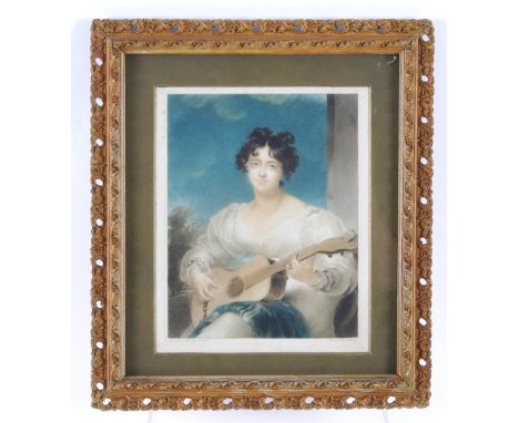 Sir Thomas Lawrence, P.R.A - rare 19th century Phillips colour print depicting the famous portrait of Lady Wallscourt playing