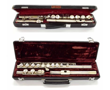 Buffet Crampon Cooper scale metal flute, case; together with a Parrot alto flute (2)