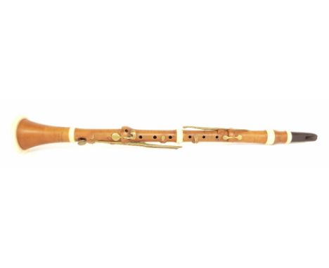 19th century English boxwood and ivory mounted eight keyed clarinet by and stamped Colley & Co, London
