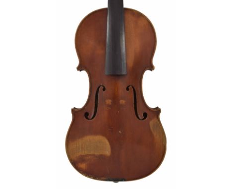 Good English violin by and labelled Made by Arthur Richardson, Crediton, Devon.1935, no. 227, the two piece back of faint med