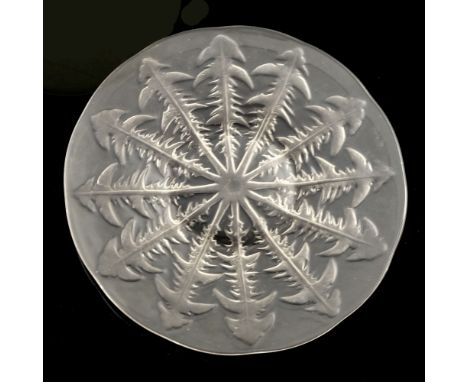 Rene Lalique, a Pissinlent glass plate, model 3025, designed circa 1921, polished and frosted, relief moulded mark R Lalique 