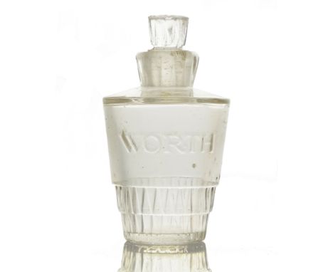 Rene Lalique for Worth, a Vers Toi glass perfume bottle, model Worth Perfume 7, designed circa 1933, relief moulded Worth, ma