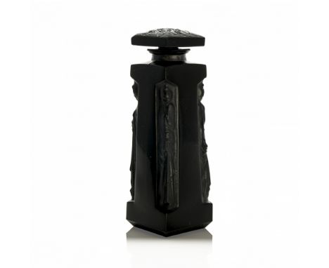 Rene Lalique for D'Orsay, an Ambre d'Orsay black glass perfume bottle, model D'Orsay Perfume 5, designed circa 1914, polished