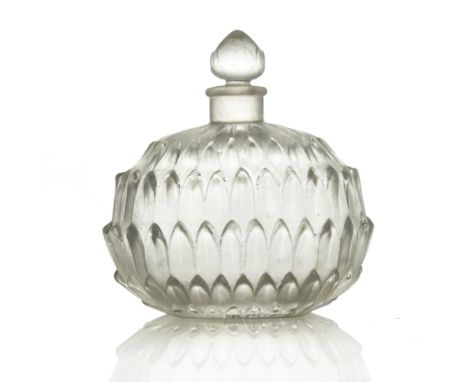Rene Lalique, an Amelie glass perfume bottle, model 520, designed circa 1927, frosted and polished, relief moulded marks R La