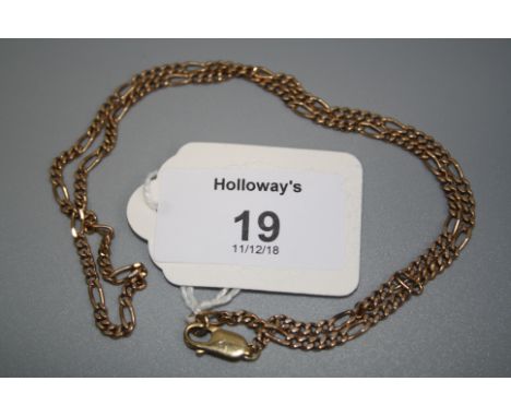 A 9ct gold fetter and five chain to single clasp marked '375'