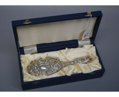 B and Co, a cased silver backed brush and comb, Birmingham 1988