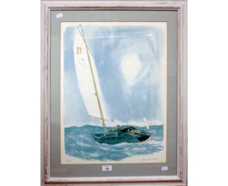 After Albany Wiseman (b.1930) An ocean racing yacht lithograph, pencil signed and numbered 66/150 57 x 42cm