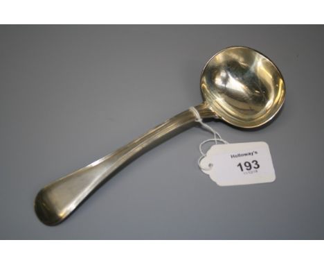 Probably William Eaton, a silver sauce ladle with reeded handle, London 1844