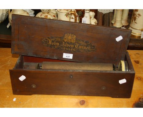John Turner, London, (Retailers), a 19th century Nicole Freres single cylinder musical box in need of restoration, including 