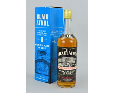 A BOTTLE OF THE BLAIR ATHOL HIGHLAND MALT SCOTCH WHISKY, aged 8 years, 70% proof, 26 and 2/3fl ozs, fill level shoulder, boxe