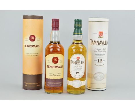 TWO BOTTLES OF FINE SINGLE MALT WHISKY, to include a bottle of Tamnavulin Speyside Single Malt Rare Scotch Whisky, aged 12 ye