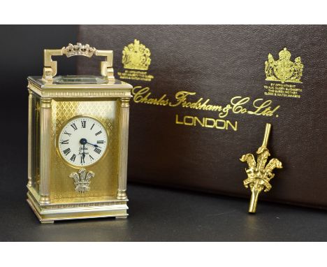 A CHARLES FRODSHAM & CO LTD MINIATURE SILVER CASED CARRIAGE CLOCK, to commemorate The Wedding of H.R.H. Prince Charles and La