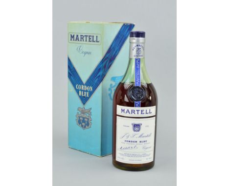 A BOTTLE OF MARTELL CORDON BLEU COGNAC, possibly 1970's, bottling 24fl ozs, 70% proof, ullage correct for age, sealed