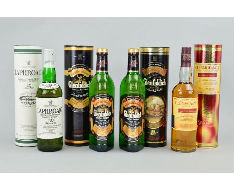 FOUR BOTTLES OF SINGLE MALT, to include a bottle of Glenfiddich Special Old Reserve Pure Single Malt Scotch Whisky, 40% vol, 