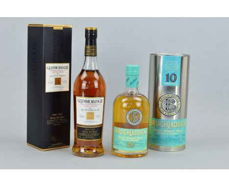 TWO BOTTLES OF EXCEPTIONAL SINGLE MALT, to include a bottle of Bruichladdich Islay Single Scotch Whisky, aged 10 years, 46% v