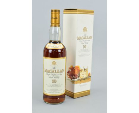 A BOTTLE OF THE MACALLAN SINGLE HIGHLAND MALT SCOTCH WHISKY, aged 10 years, 40% vol, 70cl, fill level low neck, in presentati