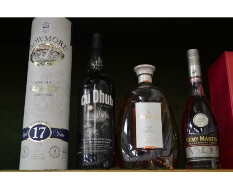 Bowmore 17 year old Scotch Whisky, Hennessy cognac and other items.