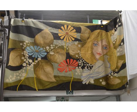 H Guemise, a stylish tapestry wall hanging, signed.