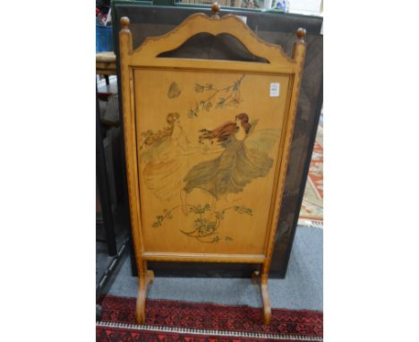 A decorative firescreen.