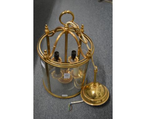 A Georgian style brass hall lantern.