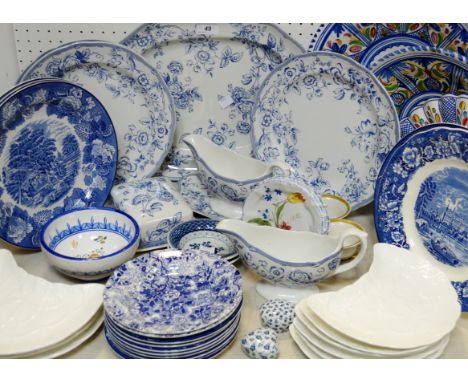 Blue and White Ceramics - a part Spode Clifton pattern dinner setting Laura Ashley; a pair of Royal Copenhagen trinket dishes