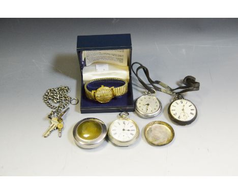 Watches- silver pocket watches, a Rotary wrist watch, etc (4)