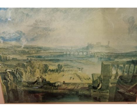 JMW Turner RA Limited edition print of Lancaster from the Aqueduct Bridge. 363/1000. 39 x 30 cm. P&amp;P Group 3 (£25+VAT for