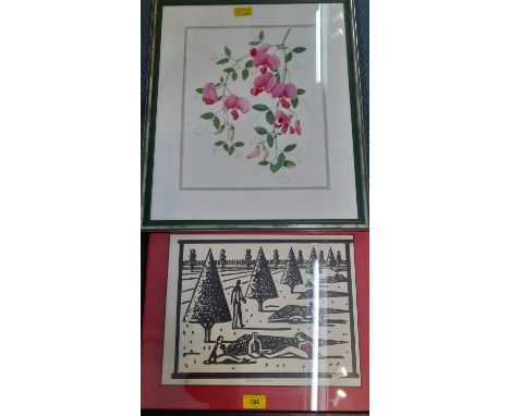 S.G - Afternoon in the Sun, limited edition block print 16 out of 89, signed and dated 2003 to the lower right hand corner, m