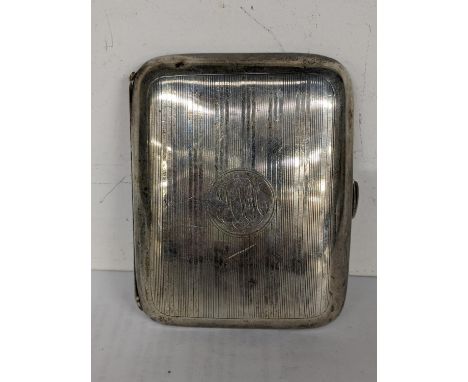 A 1920's silver cigarette case engraved with initials, hallmarked London 1923, 77.6gLocation: 