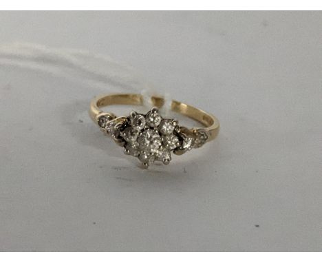 A 14ct gold ladies ring inset with paste stones, total weight 1.8g Location: 