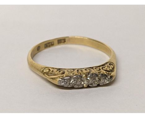 An 18ct gold ladies diamond ring, total weight 3.1gLocation: 