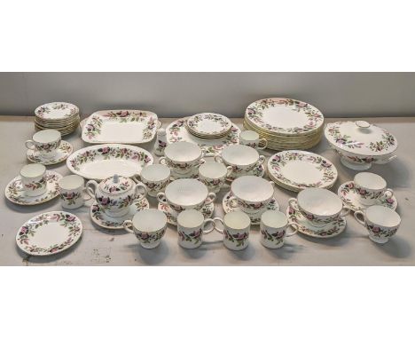 A Wedgwood Hathaway Rose approximately 60 piece tea/dinner service to include a tureen, cups, saucers and othersLocation: 