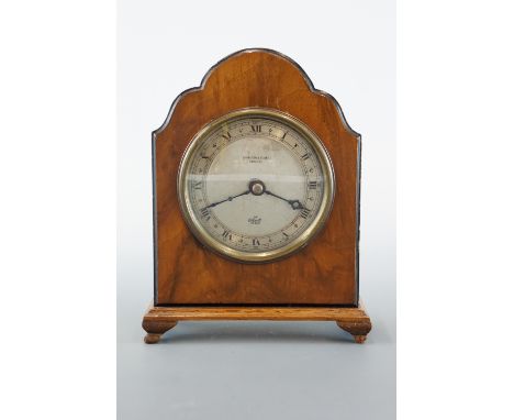 An Elliott walnut mantle clock retailed by Johnston and Court, Carlisle, 19cm high