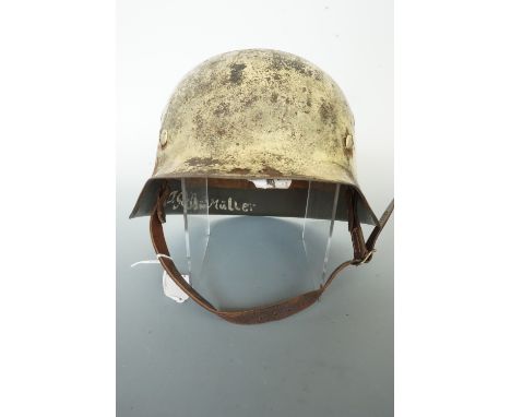 A German Third Reich steel helmet