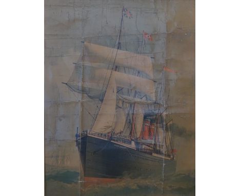 A Victorian lithographic print depicting the steam ship Vancouver, in gilt slip, 55 cm x 43 cm