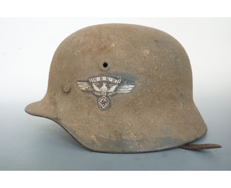 A German Third Reich steel helmet