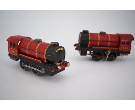 Two Chad Valley clockwork model railway locomotives