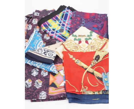 Vintage and contemporary silk scarves and textiles including Bianca and Marcel Wanders Boutique scarves, and a 1960s - 1970s 