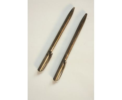 Elsa Peretti, for Tiffany two silver ballpoint pens. Stamped Tiffany&amp;Co, Peretti, 925. L.13cm (each) 