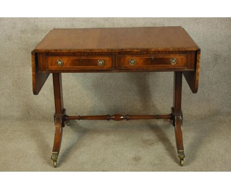 Sofa table, mahogany and crossbanded, Regency style. H.74 W.147cm. 