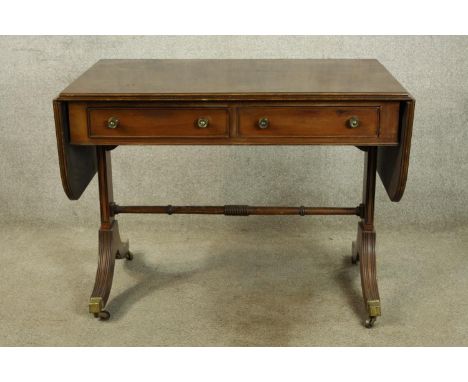 Sofa table, Jas Shoolbred, Regency style mahogany. H.69 W.152cm (extended) 