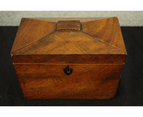 Tea caddy, Regency mahogany. H.14 W.20cm. 