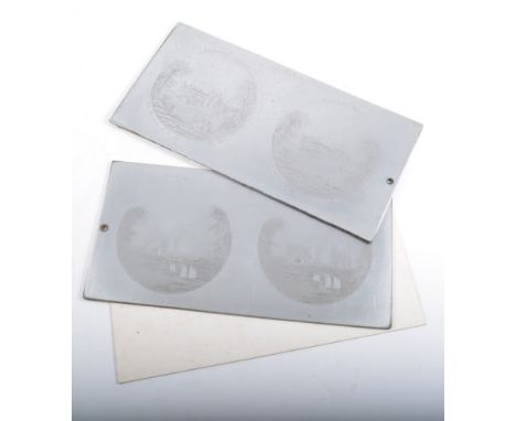 Collection of metal lid printing plates, Drayton Manor, in a wooden case.