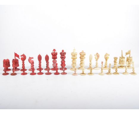 Burmese part chess spares, height of King 9cm.