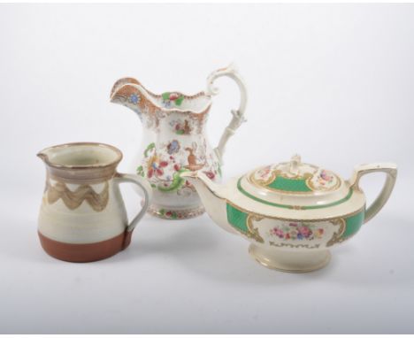 Three boxes of ceramics and glassware, to include blue cut glass vase, decorative plates, and part tea service, etc. 