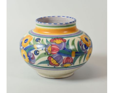 A CARTER STABLER ADAMS LTD POOLE VASE early twentieth century and typically decorated by Marjorie Batt, 9.5cms high Condition